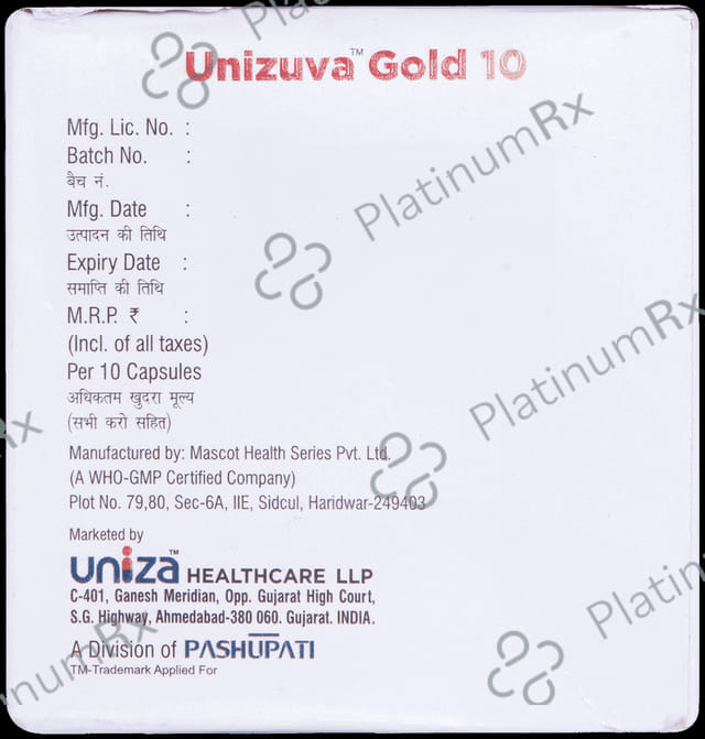 Unizuva Gold 75mg/10mg/75mg Capsule