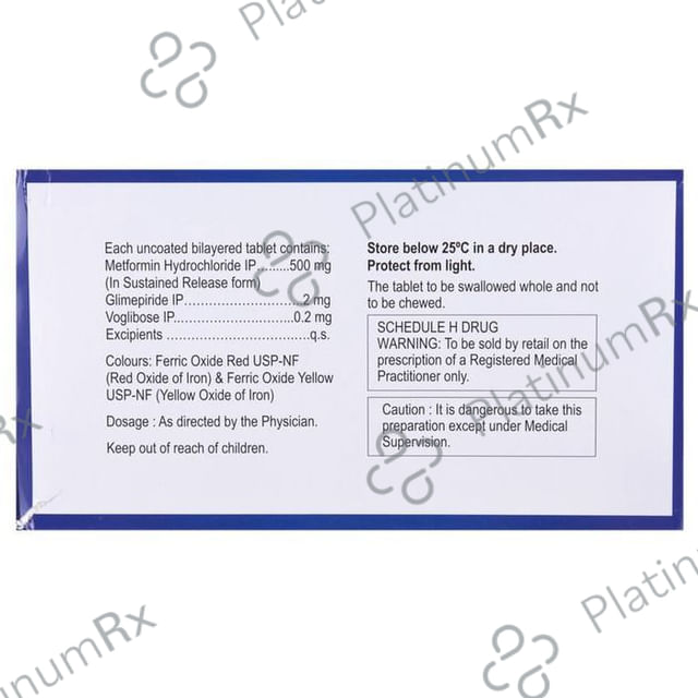 Glucoryl MV 2/500/0.2mg Tablet SR 15s