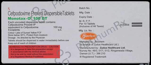 Monotax O 100mg Tablet DT 10s