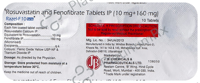 Razel F10 Forte 160/10mg Tablet 10s