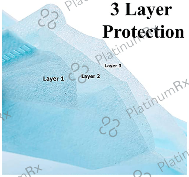 Clear & Sure 3 Ply Surgical Face Mask with Adjustable Nose Pin Blue 50 masks