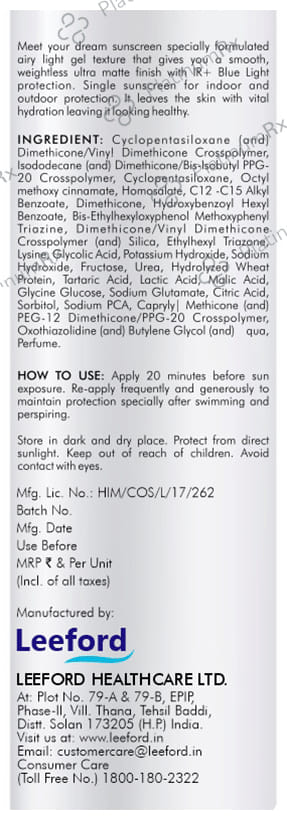 Meglow Pro Care Day Defense Transparent Sun Screen SPF 30 Gel 50ml