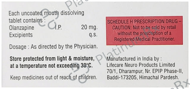 Olaquiz 20mg Tablet MD