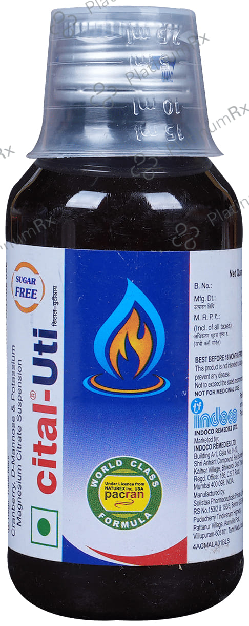 Cital Uti 200/300/978mg Sugar Free Oral Suspension 100ml