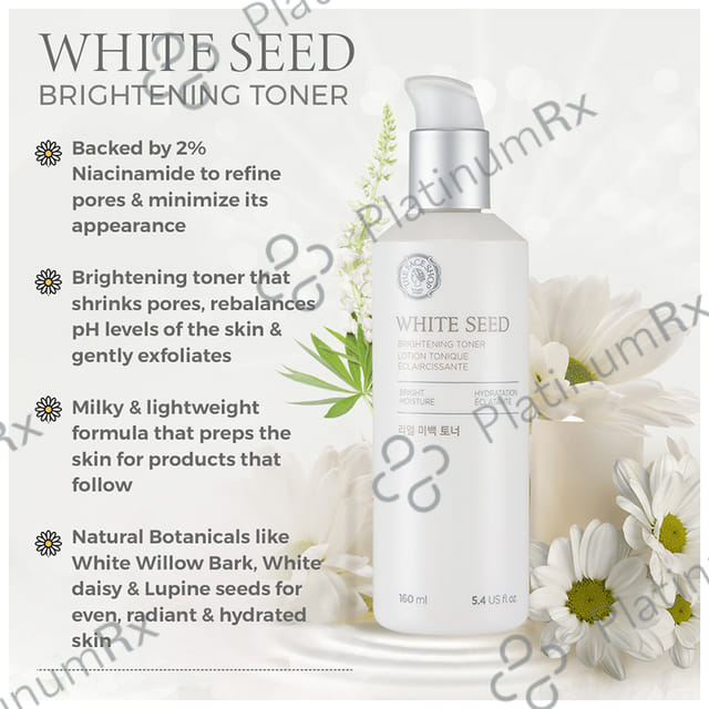 The Face Shop White Seed Brightening Toner With Niacinamide & Vitamin B, Face Toner Dark Spots, Dullness & Acne Scars