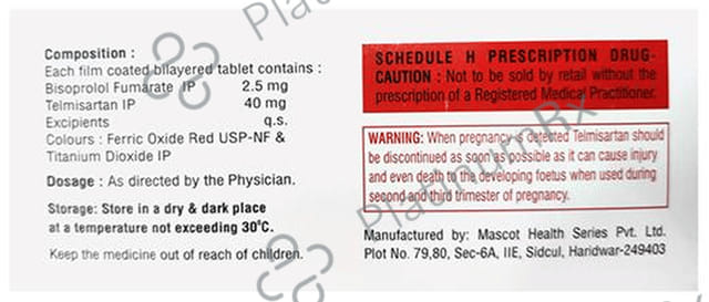 Bisopharm T 2.5/40mg Tablet 10s