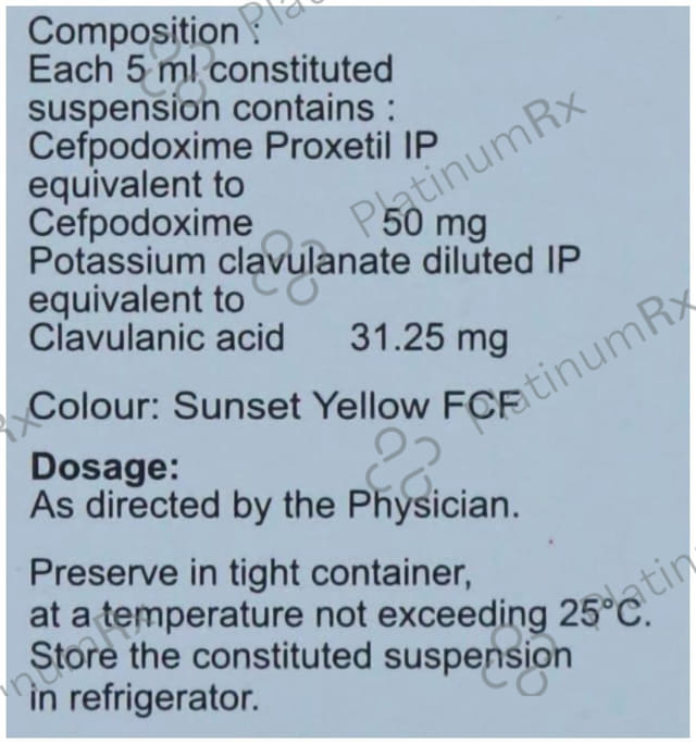 Zedocef CV 50/31.25mg Syrup 30ml