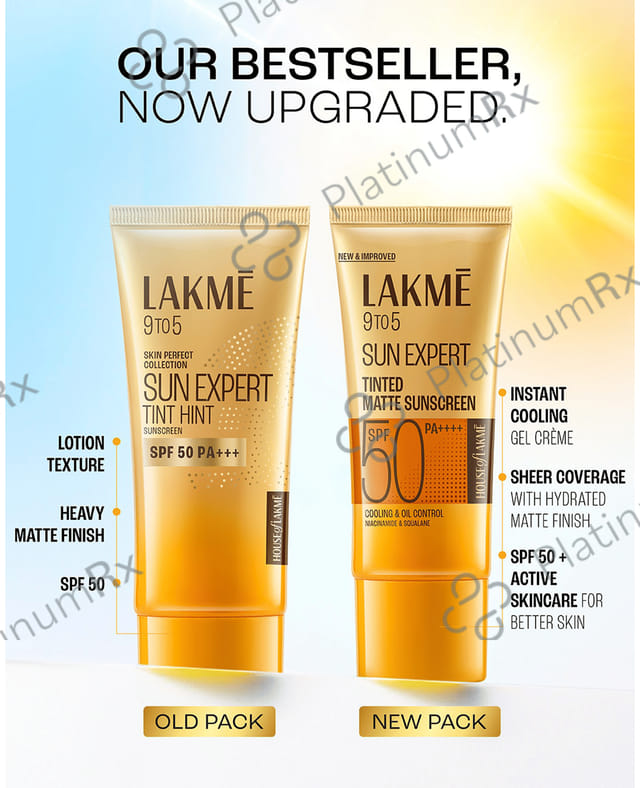 Lakme Sun Expert Tinted Sunscreen SPF 50 PA+++ Cream 50gm