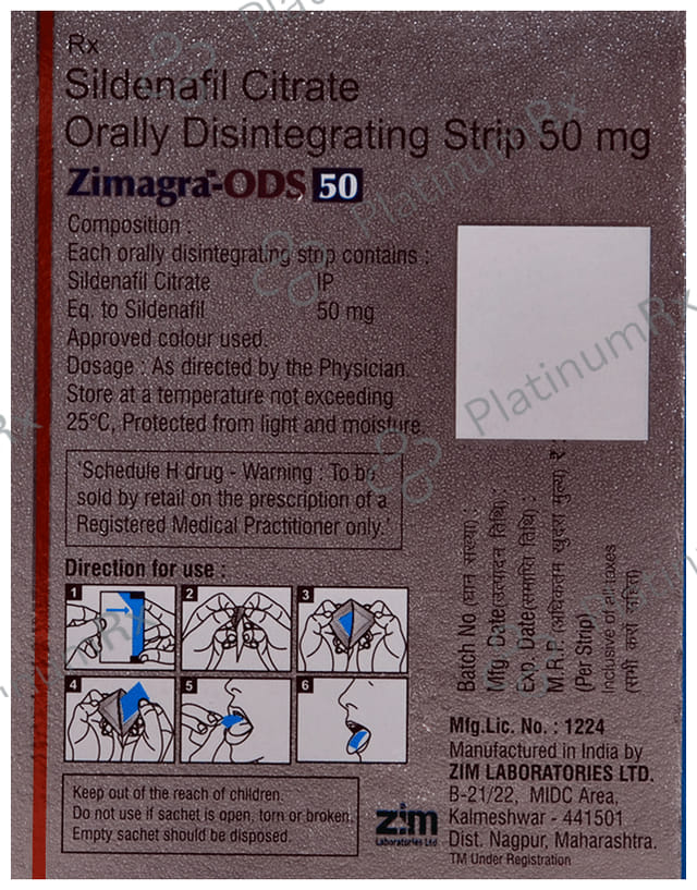 Zimagra ODS 50 Orally Disintegrating Strip