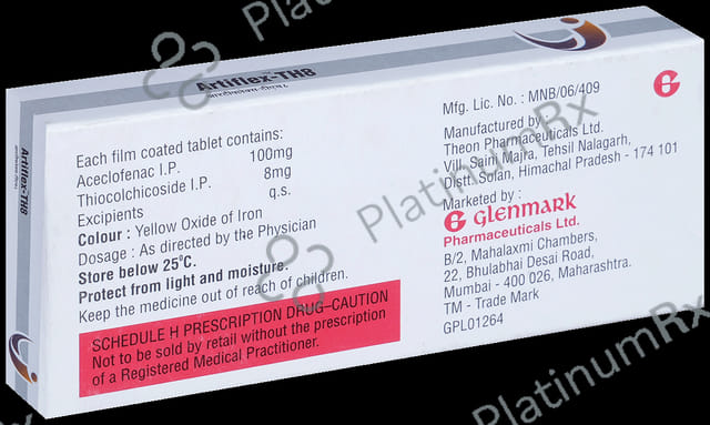 Artiflex TH 100/8mg Tablet 10s