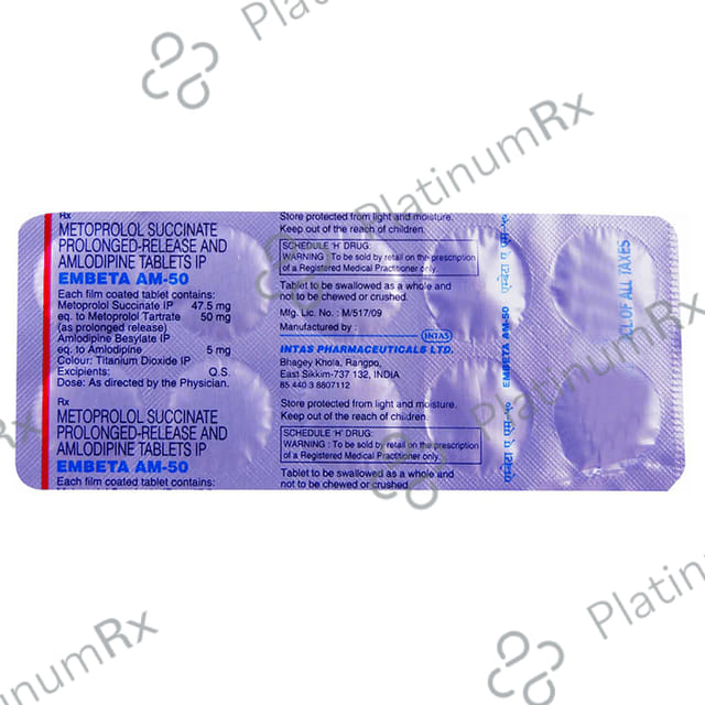 Embeta AM 50/5mg Tablet PR 10s