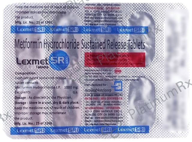 Lexmet SR 1000mg Tablet 10s