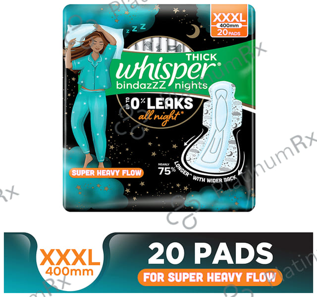Whisper Bindazzz Nights Pads - Size XXXL 20 pads
