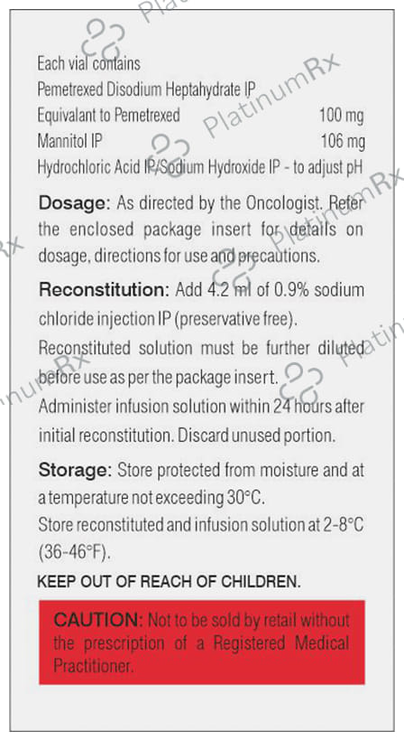 Pemetra 100mg Injection 1s