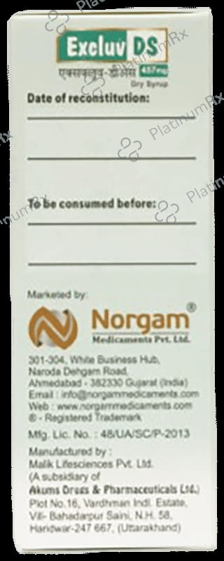 Excluv DS 457mg Dry Syrup