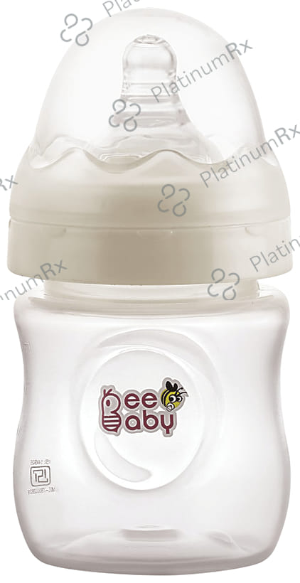 BeeBaby Ease Wide Neck Baby Feeding Bottle with Anti-Colic Soft Silicone Nipple 4 months+ Blue