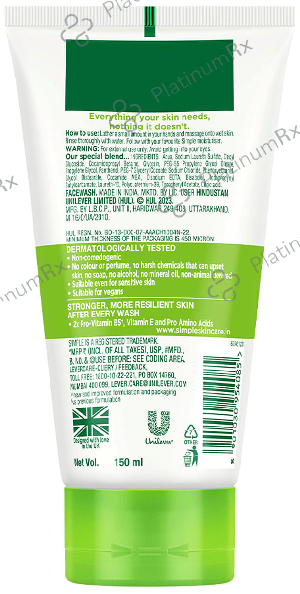 Simple Moisturising Facial Face Wash