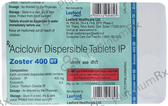 Zoster 400mg Tablet DT 10s