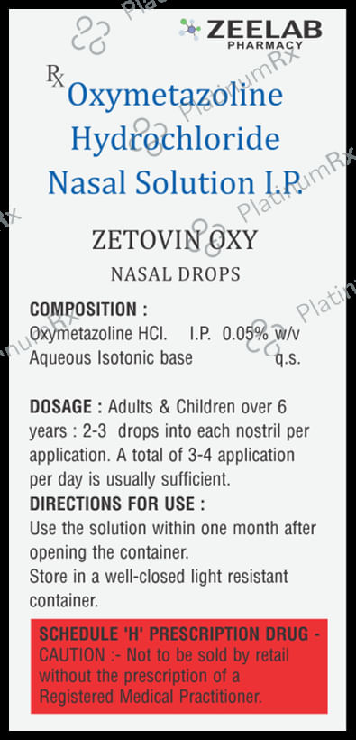 Zetovin Oxy 0.05% Nasal Drops Nasal Drops
