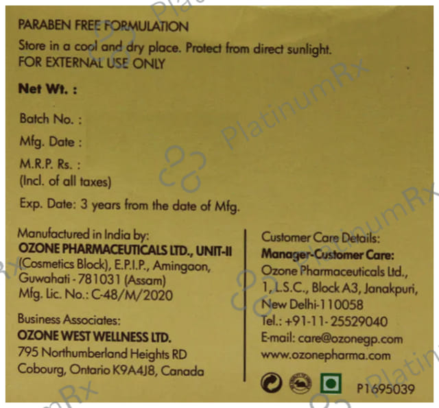 Ozone Glo Radiance Complexion Awakening Gel 200 gm