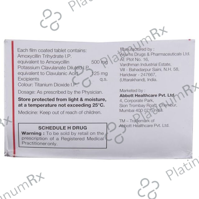 Tresmox CV 500/125mg Tablet 10s