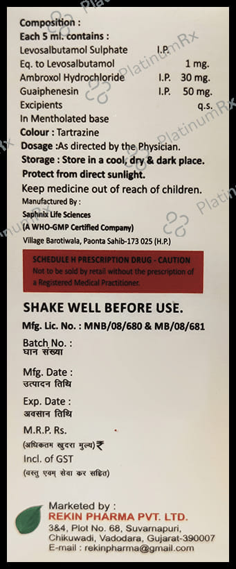 Agelite LS 30/50/1mg Syrup Sugar Free 100ml