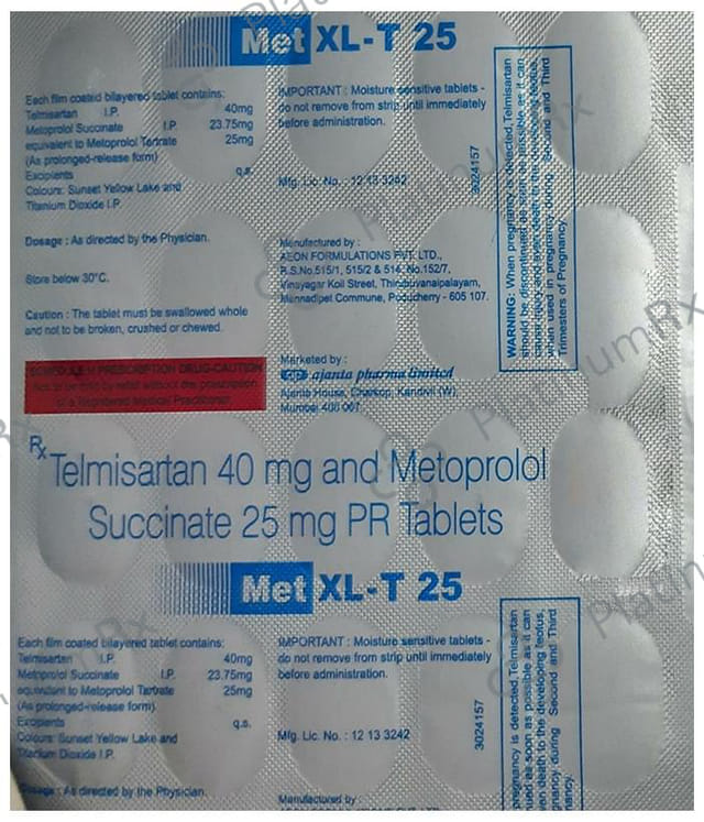 Met XL T 25/40mg Tablet 20s
