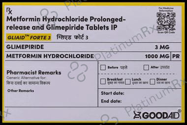Gliaid Forte 3/1000mg Tablet PR 10s