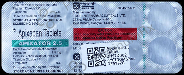 Apixator 2.5mg Tablet 10s