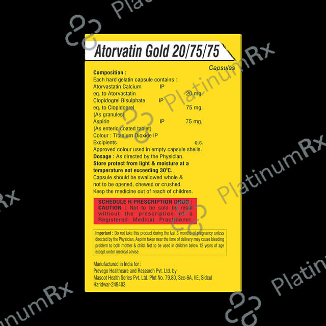 Atorvatin Gold 20/75/75mg Capsule 10s
