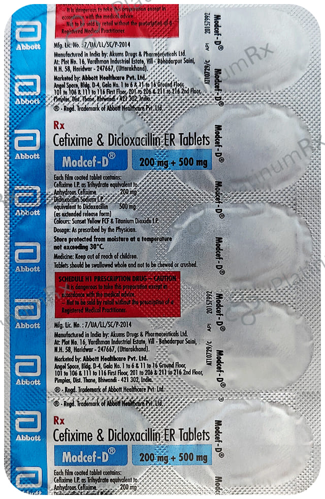 Modcef D 200/500mg Tablet 10s