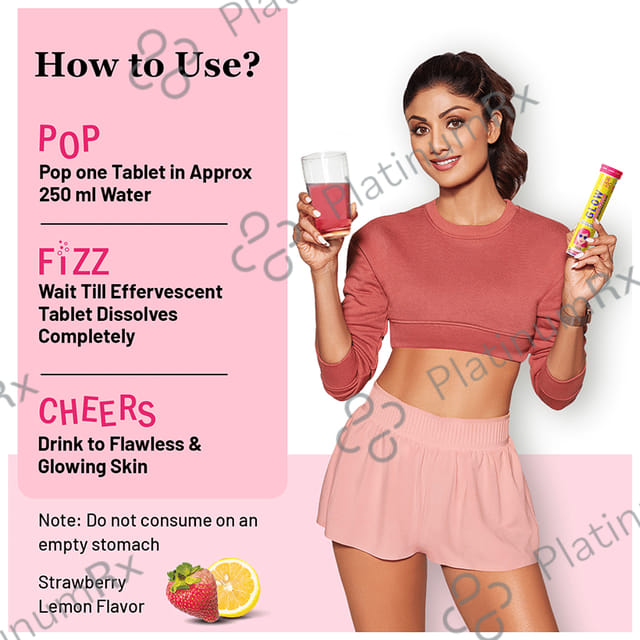 Chicnutrix Glow Glutathione & Vitamin C Strawberry & Lemon Flavour Effervescent Tablet 10s