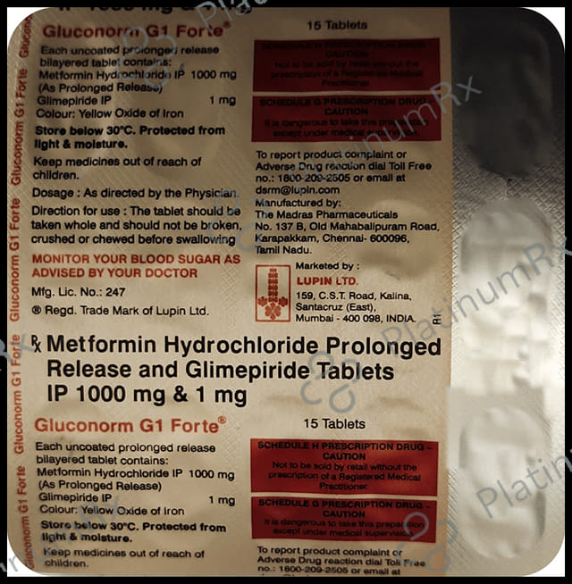 Gluconorm G 1/1000mg Tablet PR 15s