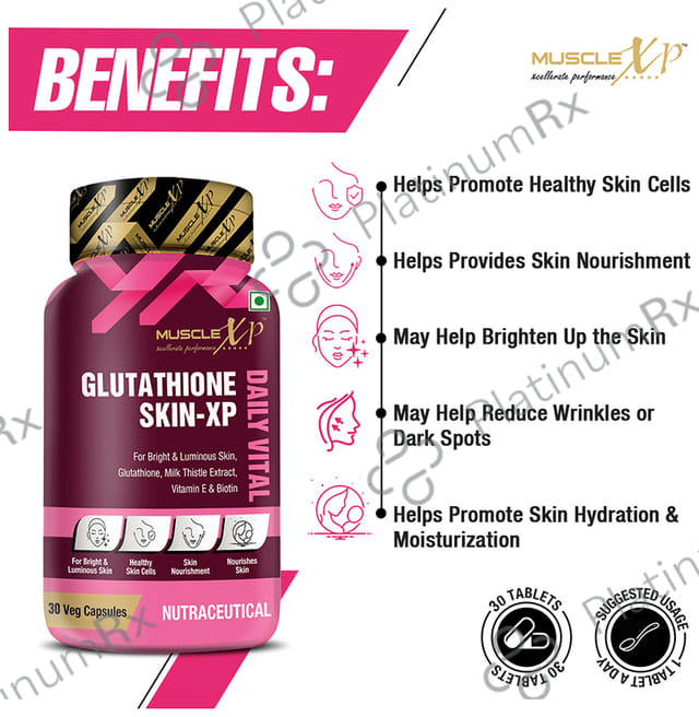 MuscleXP Glutathione Skin-XP Daily Vital Veg Capsule 30s