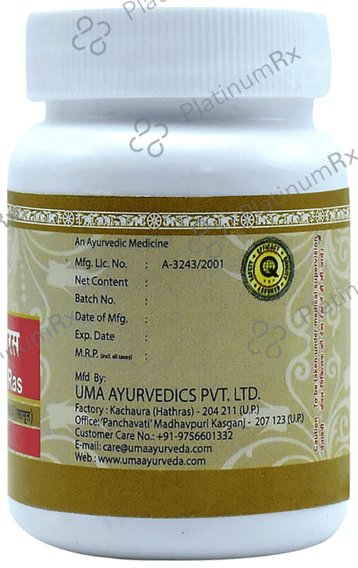 Uma Ayurveda Tribhuvankirti Ras Tablet 80 tablets