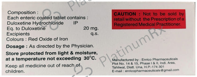 Dulgesia 20mg Tablet 10s