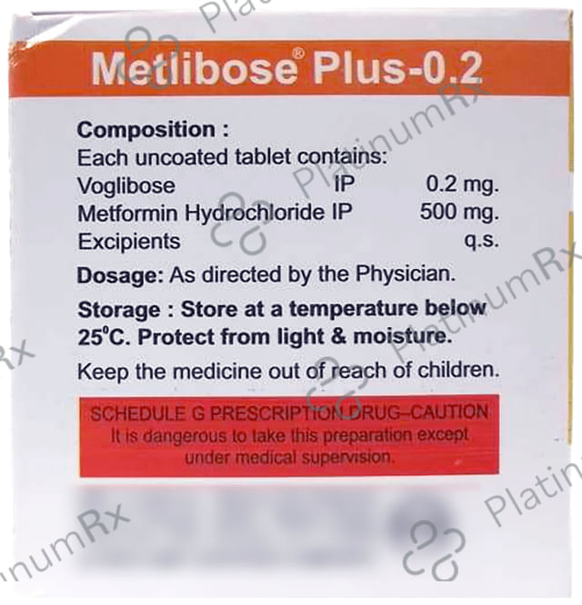 Metlibose Plus 0.2/500mg Tablet SR 10s