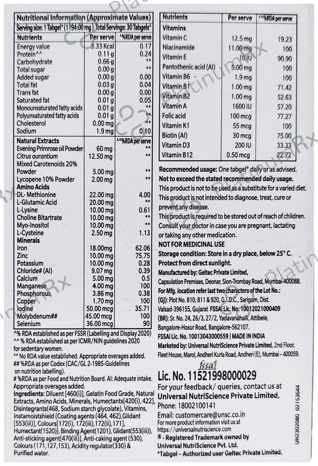 Multivite Woman Nutritional Support For Women's Health 15s