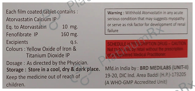 Aova F 10mg/160mg Tablet 10s