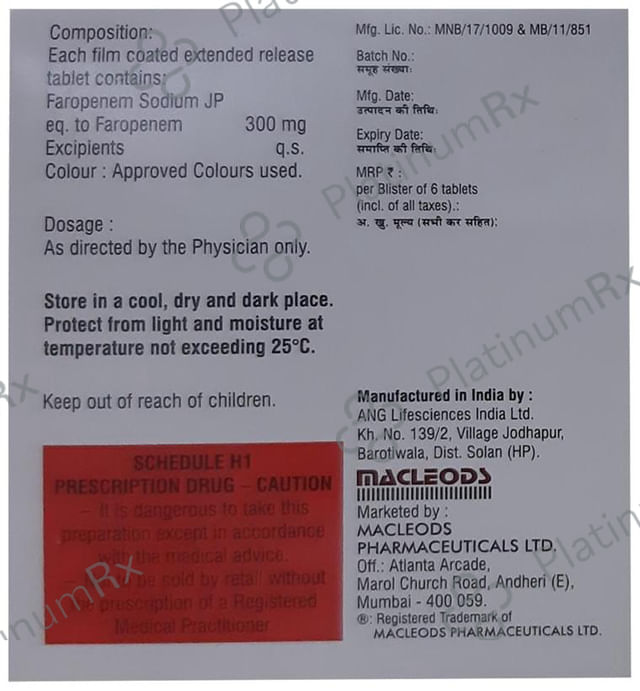 Orpenem 300mg Tablet ER 6s