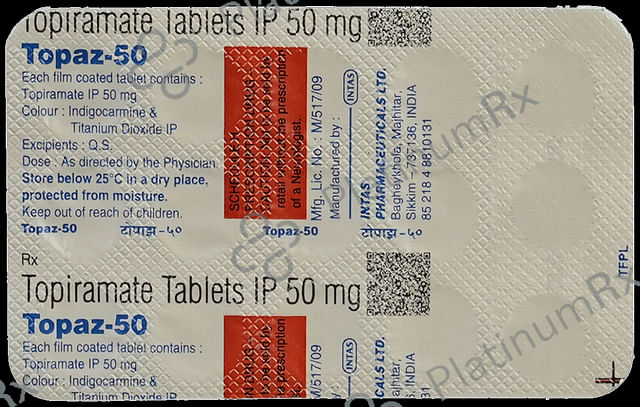 Topaz 50mg Tablet 15s