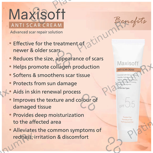 Maxisoft PH 5.5 Anti Scar Cream (25gm Each) 2 Tubes