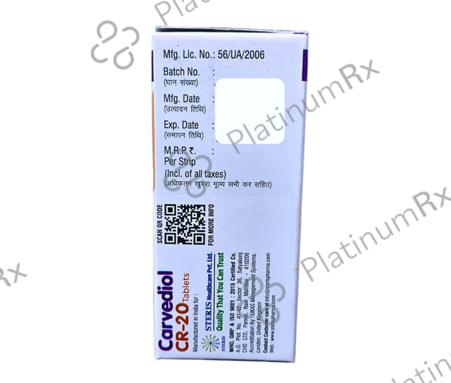 Carvediol CR 20mg Tablet ER 10s