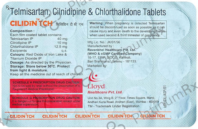 Cilidin TCH 40/10/12.5mg Tablet 15s
