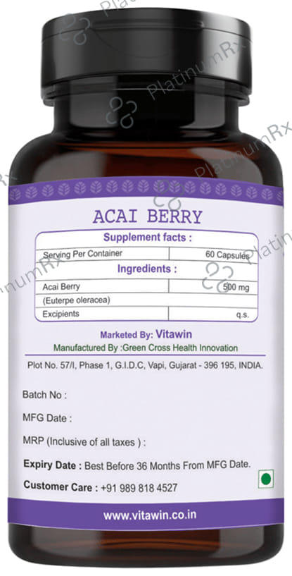 Vitawin Acai Berry 500mg Vegetarian Capsule