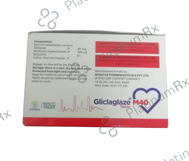 Gliclaglaze M 40/500mg Tablet 15s