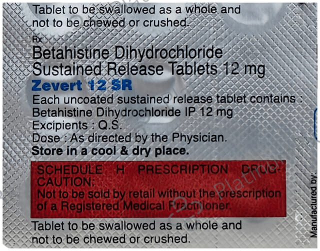 Zevert 12mg Tablet SR 14s