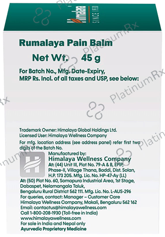 Himalaya Wellness Himalaya Rumalaya Pain Balm 45gm