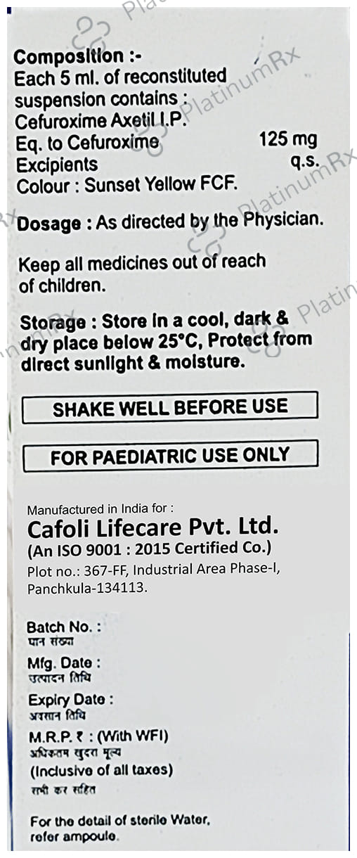 Cefuzrom 125mg Dry Syrup 30ml