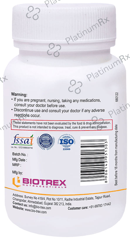 Biotrex Glutathione 500 mg Veg Capsule